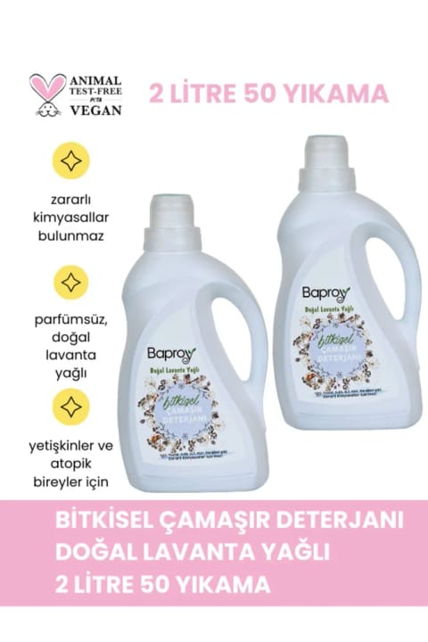 Baproy Botanical Laundry Detergent 2 Liters Natural Lavender Scented