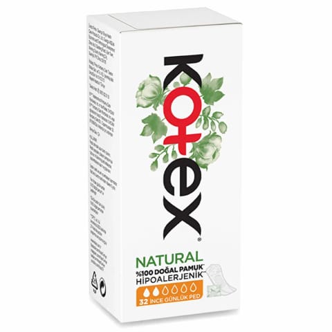 Kotex Natural نوار بهداشتی روزانه نازک ۳۲ عددی