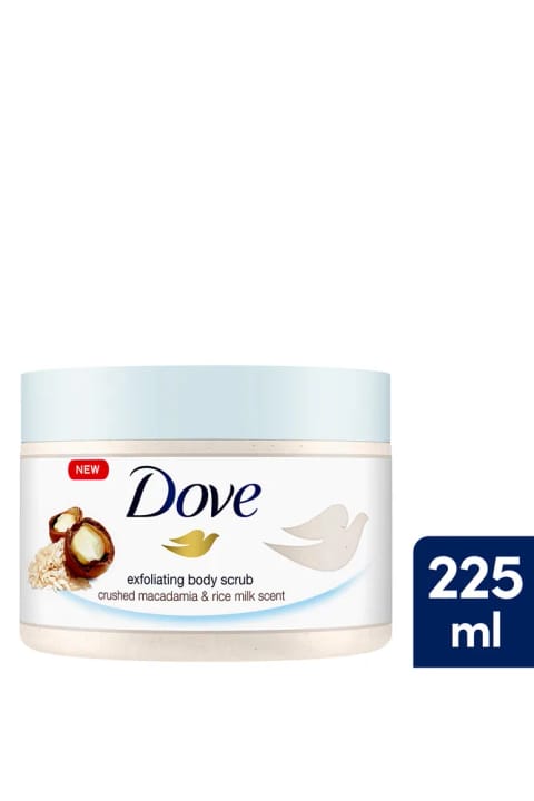 Dove اسکراب بدن ماکادمیا و شیر برنج 225 میلیلیتر