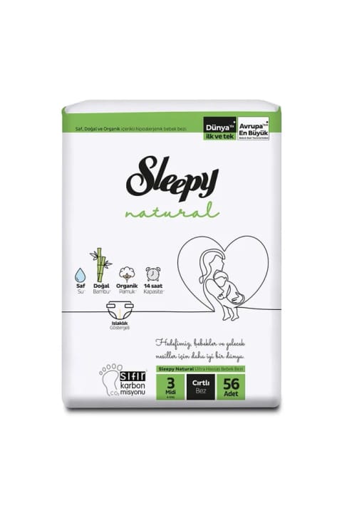 Sleepy Natural Jumbo 3 Midi 4-9 کیلوگرم 56 عددی