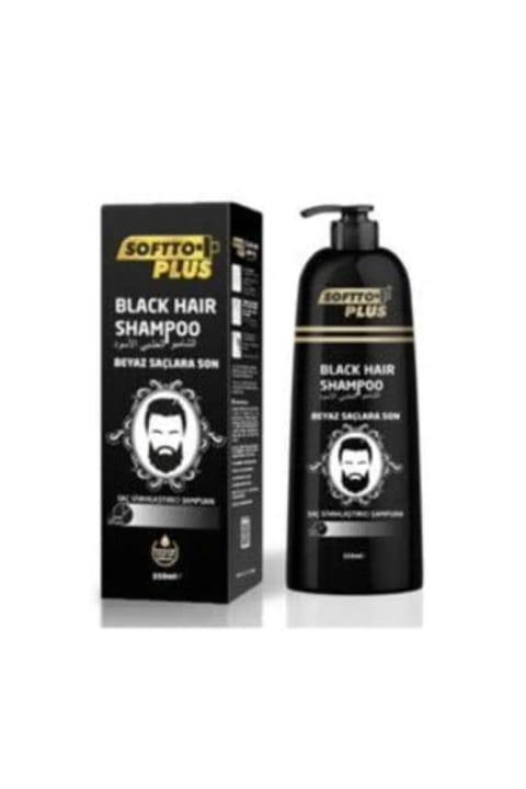 Softto Plus شامپو تیرهکننده مو مشکی ۳۵۰ میلیلیتری پمپی