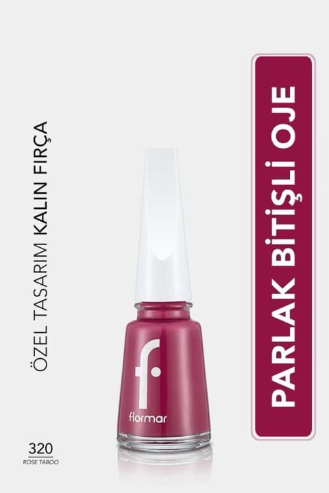 Flormar کلاسیک لاک ناخن براق با پیگمنت بالا - 320 Rose Tab...