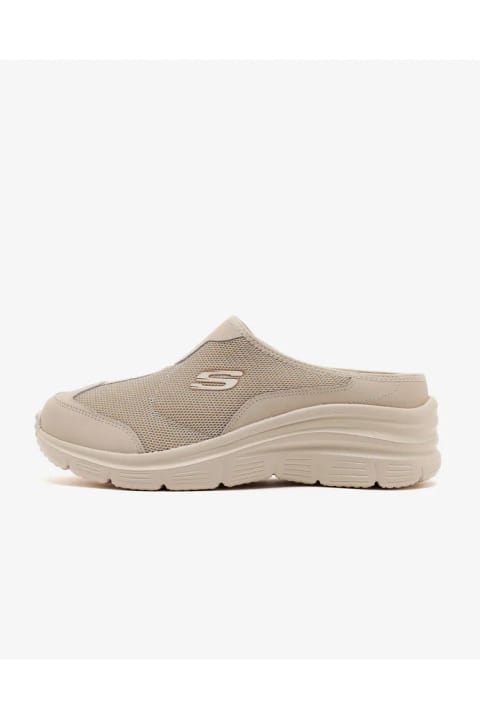 کفش اسپرت زنانه SKECHERS FASHION FIT بژ پاشنه باز 12714TK TPE
