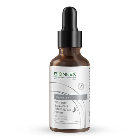 Bionnex Pigmentia سرم شبانه یکدست‌کننده و ترمیم‌کننده رنگ پوست ۳۰ میلی‌لیتر