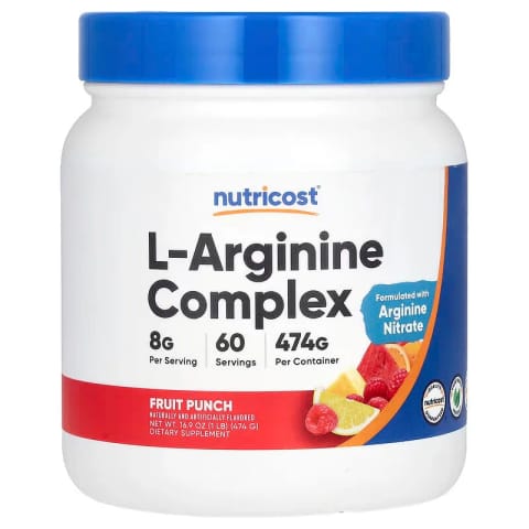 Nutricost Arginine AKG (2:1) Hcl Nitrate Nitric oxid Complex Fruit Punch 474 g