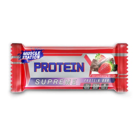 Muscle Station Supreme Protein Bar شکلات توت‌فرنگی ۴۰ گرم ۱ عددی