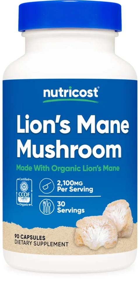 مکمل قارچ یال شیر Nutricost 2100 mg — 90 کپسول