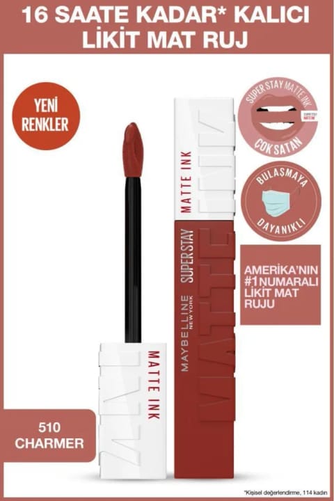 Maybelline New York Super Stay Matte Ink رژ لب مایع مات - 510 Charmer
