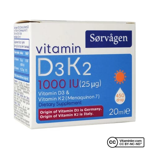 سورواجن ویتامین D3K2 قطره ۲۰ میلیلیتر