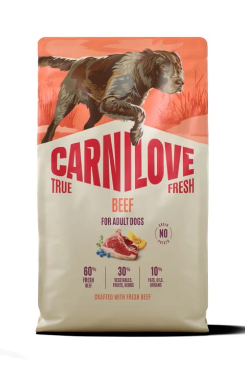 Carnilove TRUE FRESH غذای خشک بدون غلات برای سگ‌های بالغ با گوشت گاو - ۱.۵ کیلوگرم