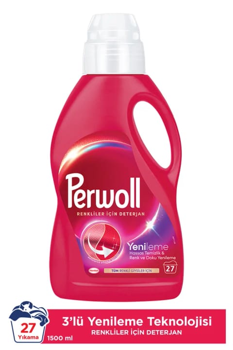 Perwoll مایع لباسشویی مخصوص لباس‌های رنگی با مراقبت حساس 1485 میلی‌لیتر (27 بار شستشو)