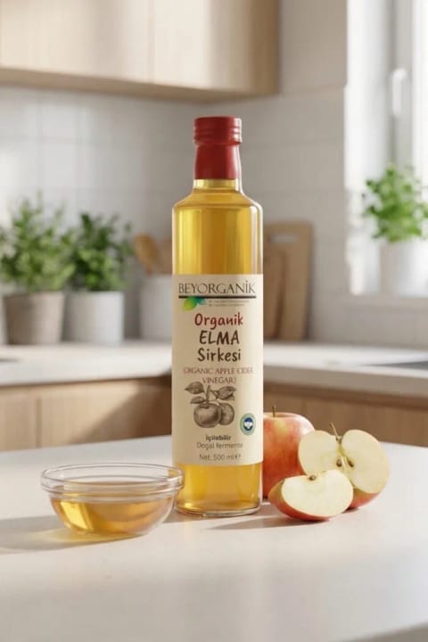 BEYORGANİK سرکه سیب ارگانیک 500ml - (تخمیر طبیعی) (دارای آنالیز سموم)
