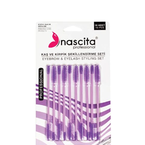 Nascita ست 10 عددی برس ابرو و مژه بنفش
