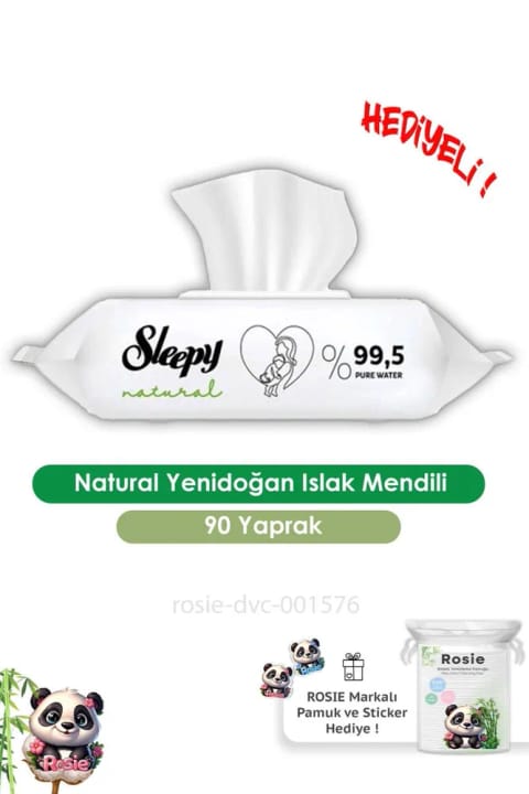 Sleepy Natural دستمال مرطوب نوزاد ۹۰ عددی و ROSIE