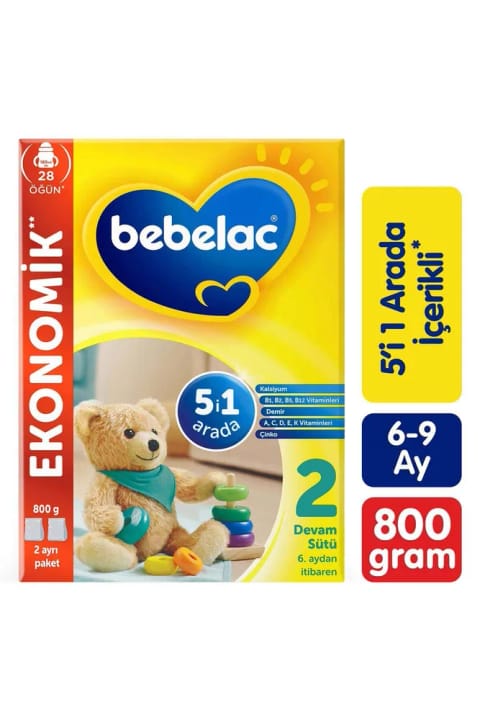 Bebelac 2 شیر ادامه 6-9 ماه 800 گرم