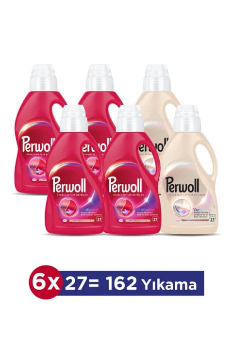 Perwoll Renkli 4x + Beyaz 2x – پارچه احیاکننده بسته تمیزکاری ویژه (1...
