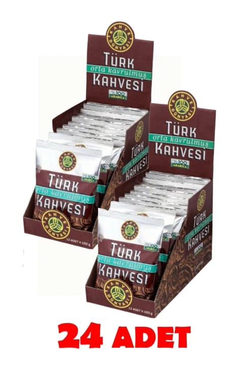 Kahve Dünyası قهوه ترکی با برشتگی متوسط 24 عددی (2x12)