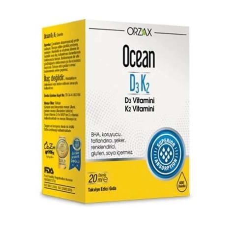 اوشن ویتامین D3 K2 قطره ۲۰ میلیلیتر