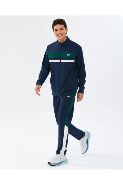 SKECHERS M Coll. Track Suit ست مردانه سویشرت و شلوار سرمه‌ای S2610008-0505