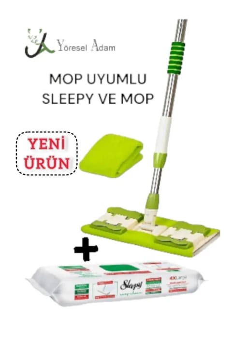 دستمال تمیزکننده زمین سازگار با تی Sleepy + تی گیره‌دار (برند Yöreseladam)