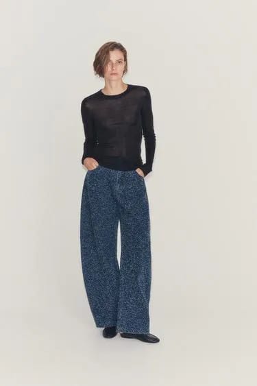 Zara تاپ نازک کشباف نیمه‌شفاف