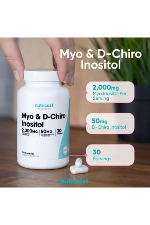 Nutricost Women Myo Inositol & D-Chiro Inositol تعادل هورمونی 120 کپسول