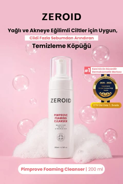 zeroid فوم پاککننده متعادلکننده چربی و رطوبت برای پوست مستعد آکنه