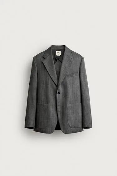 Zara کت بلیزر اورسایز پشمی ۱۰۰٪
