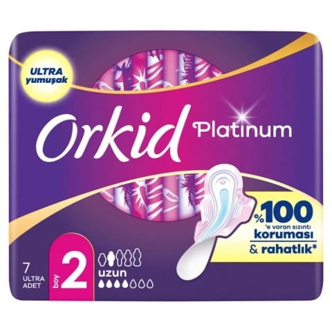 Orkid Platinum بالدار بلند (سایز 2) ۷ عدد نواربهداشتی