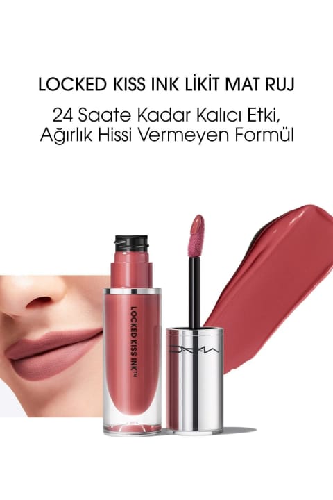 رژ لب مایع مات ماندگار M.A.C Locked Kiss Ink 24 ساعته - نسخه ارتقا یافته - ۴ml - 773602646173