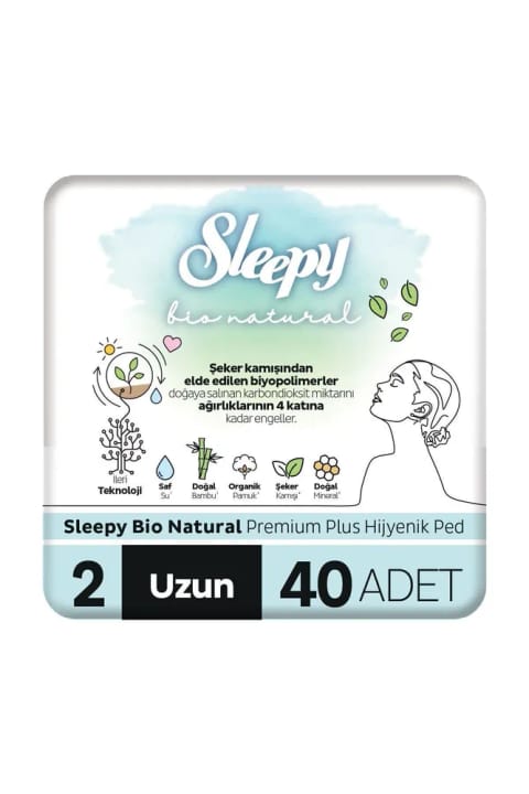 Sleepy Bio Natural Premium Plus نوار بهداشتی بلند ۴۰ عددی