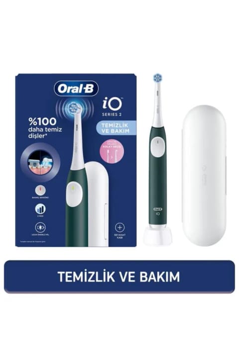 Oral-B İo 2 سبز جنگلی مسواک شارژی با ۱ سری مسواک و ۱ محفظه مسافرتی
