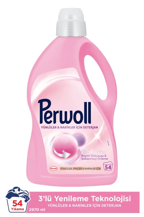 Perwoll مایع لباسشویی مراقبت حساس برای لباس‌های پشمی و ظریف ۲۹۷۰ میلی‌لیتر (۵...)