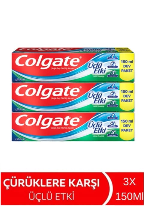 خمیر دندان Colgate سه‌گانه اثر 150 میلی‌لیتر بسته اقتصادی 3 عددی