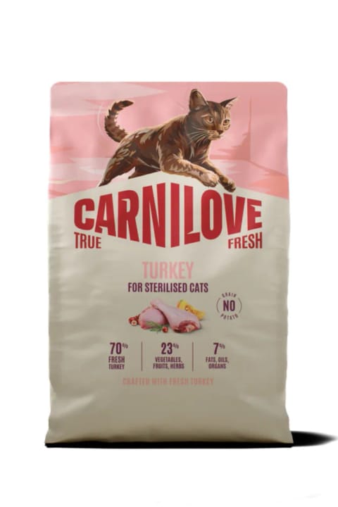 Carnilove TRUE FRESH بدون غلات بوقلمونی مخصوص گربههای بالغ عقیمشده