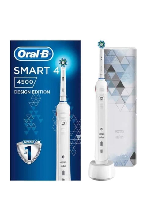Oral-B Smart 4500 مسواک شارژی مدرن موتیف کراس اکشن سفید