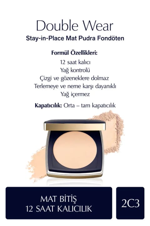 فونداسیون پودری مات Estee Lauder Double Wear Stay-in-Place - 2C3 FRESCO