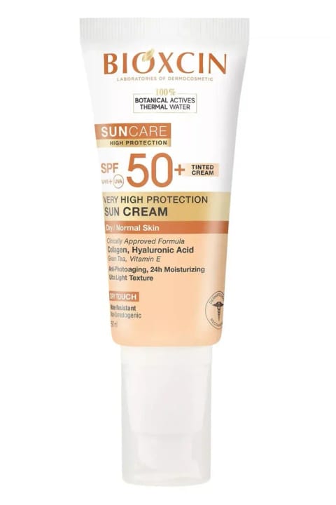 Bioxcin Sun Care ضدآفتاب رنگی SPF 50+ مناسب پوست خشک و معمولی ۵۰ میلیلیتر