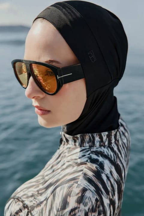 کلاه شنا پریمیوم ساده مشکی