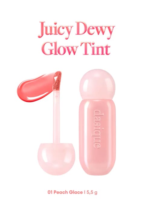 dasique تینت براق با رطوبترسانی و رنگ ملایم Juicy Dewy Glo... — 01 Peach Glace