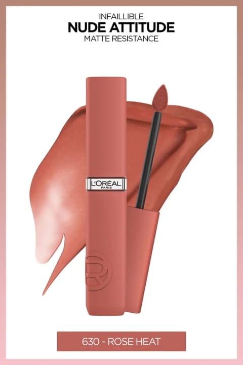 رژ لب مایع مات L'Oreal Paris Infaillible Matte Resistance - 630 Rose Heat