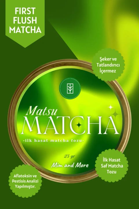 Mim and More Matsu Matcha - چای سبز پودری ممتاز از برداشت اول ۲۵ گرم