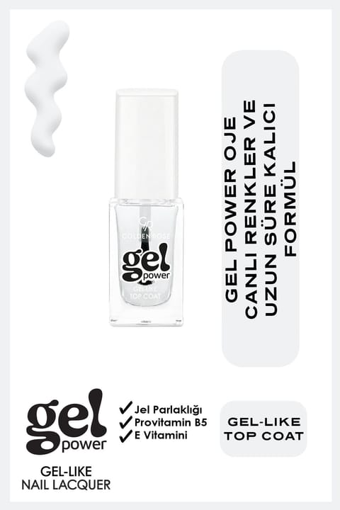 Golden Rose Gel Power Gel-Like Top Coat - محافظ و براقکننده لاک ناخن با فینیش ژلی