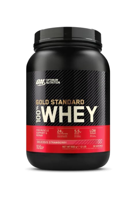 ON Optimum Nutrition 100% Whey Gold Standard پودر پروتئین وی طعم توت فرنگی 899 گرم 29 سروینگ