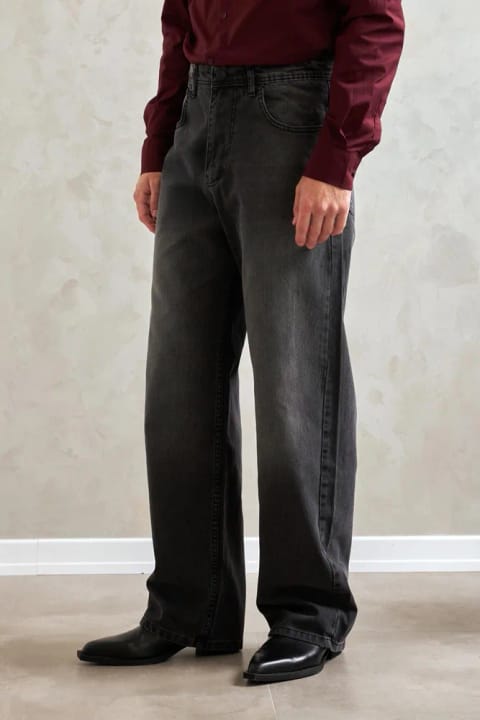 شلوار جین Baggy فوق گشاد مردانه دودی