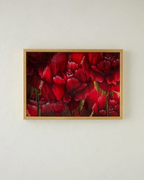 سینی تزئینی شیشه‌ای Rose Scent ۳۰×۴۲ سانتی‌متر قرمز
