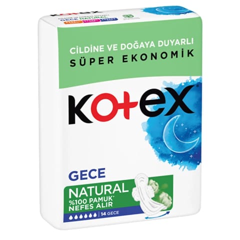 Kotex Natural نواربهداشتی اولترا شبانه ۱۴ عددی