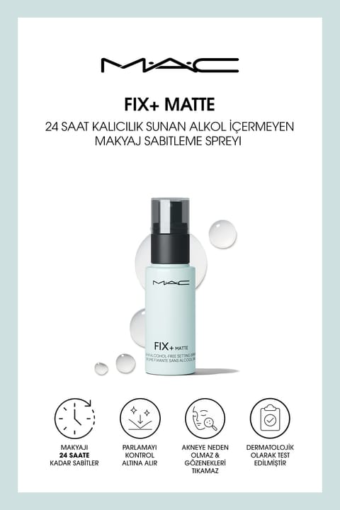 M.A.C Fix+ Matte اسپری تثبیتکننده مات بدون الکل با ماندگاری ۲۴ ساعته