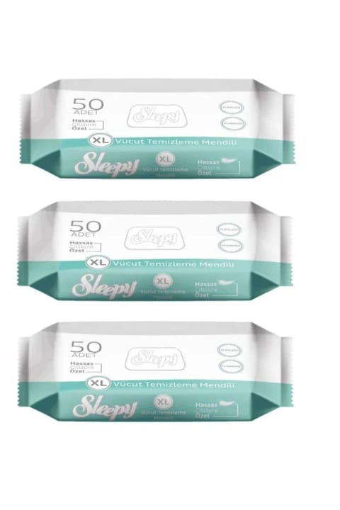 دستمال تمیزکننده بدن Sleepy XL بسته ۳ عددی ۵۰ برگ