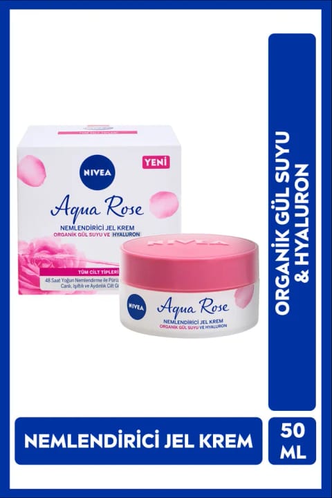 NIVEA Aqua Rose کرم ژل مرطوبکننده با عصاره گل رز ارگانیک ۵۰ میلیلیتر